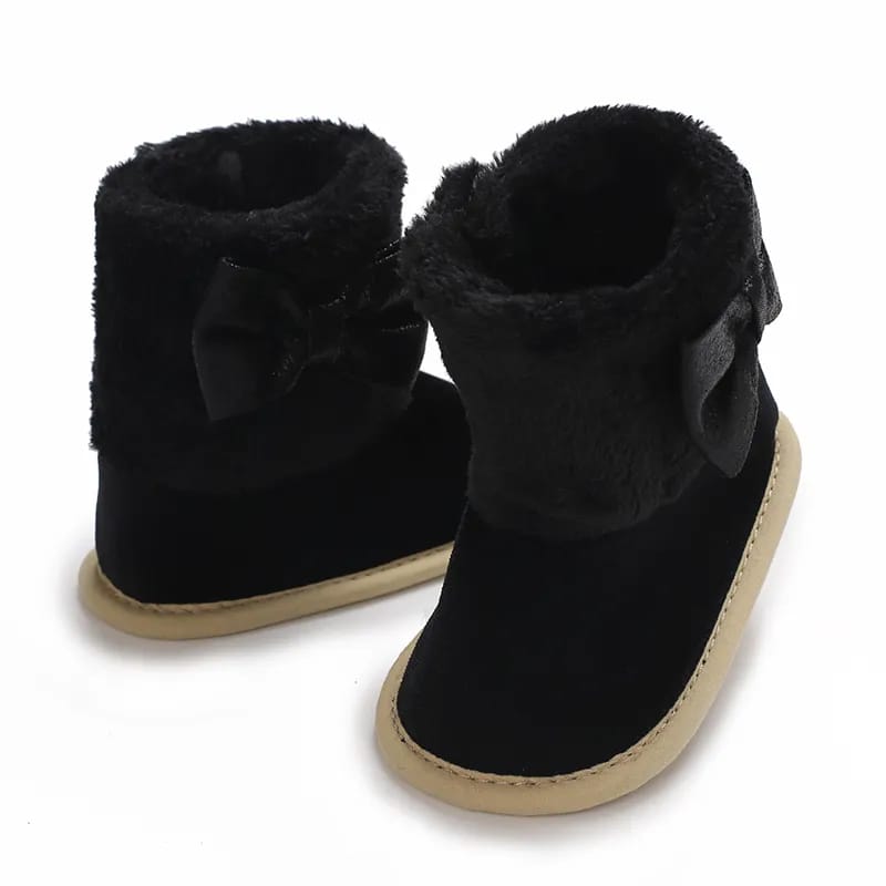 Black Baby Girls High-top Warm Winter Shoes SH7126A