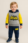 Batman Design Baby Hoodie & Trouser Set - Soft Fleece Stuff, Machine Washable - Perfect for Winter, Perfect for Outdoor TS6419A
