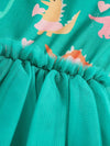 Summer Girls' Sweet Dress, Cartoon Cute Dinosaurs Print, Sleeveless FD6110F