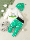 Men's Youngsters Sports Golf Print Long Sleeve Ha Shirt + Full Print Suit Golf Pants with Hat Three-piece Set, Perfect for Outdoor BS6044B