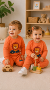 Orange Lion Design Baby sweatshirt & Trouser Set - Soft Fleece Stuff, Machine Washable - Perfect for Winter, Perfect for Outdoor TS6419O