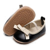Black Bow Party Style Rubber Sole Girls Shoes SH7157B