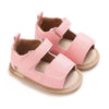 Pink Baby PU Soft Sole Non-Slip Solid Color Walking Sandals SDL7540A
