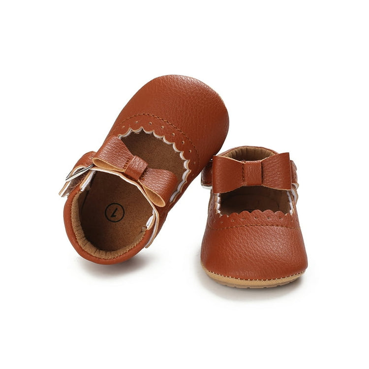 Baby Girls Brown Bow Buckle Comfortable Shoes SH7098C