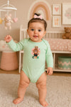 3pcs Adorable Baby Girl's Cotton Romper Set - Cute Cartoon Patterns & Stripes BS6422D