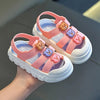 New Youngsters Girls' Pink Cartoon Character Sandals - Soft PVC Lightweight Beach Shoes with Closure, Youngsters Walking Shoes | Playful Youngsters' Sandals SDL7553A