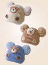 Cream Color Baby Bear Face Warm Winter Wool Cap (0 Months - 24 Months) CP5105B