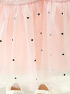 Pink Summer Princess Dress for Girls - Cotton Blend Short Sleeve Tutu with Tulle Skirt, Round Neck, Adorable Bow FD6110C
