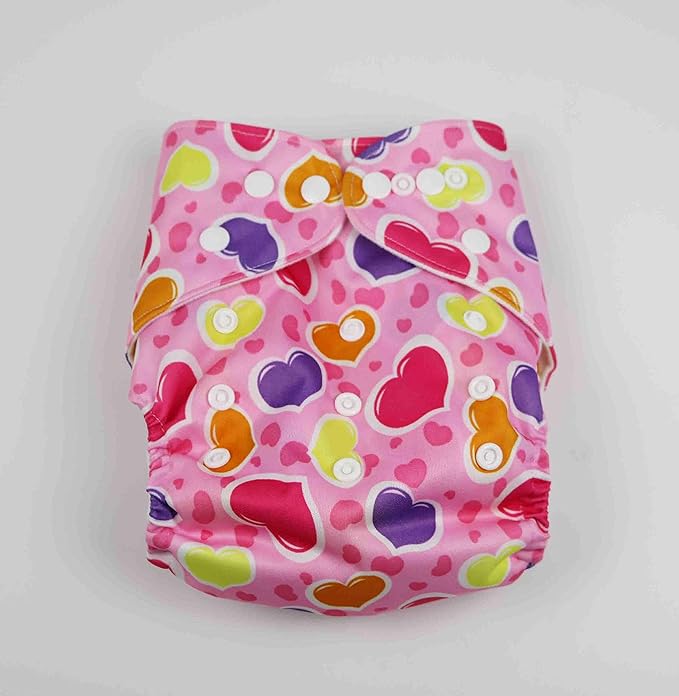 Pink Heart Reusable Baby Infant Nappy Cloth Diaper BCP1017K