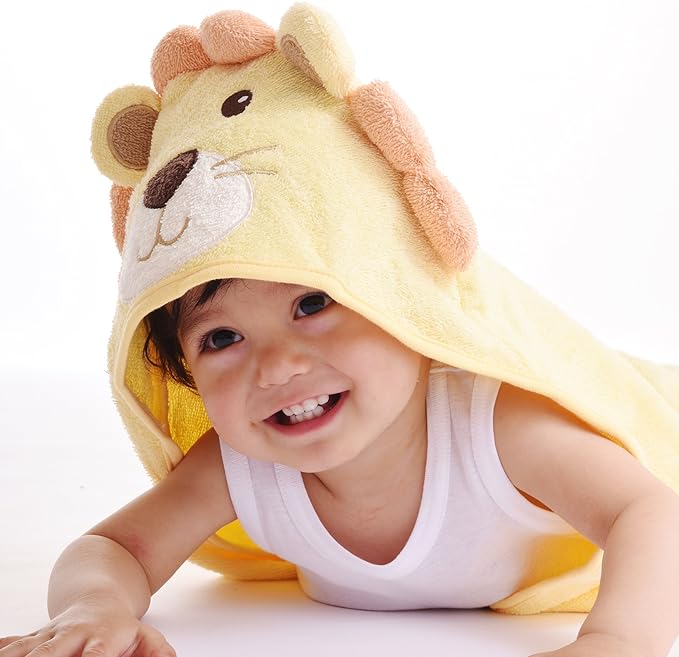 HB Unisex Baby Cotton Animal Face Hooded Towel TB6514B