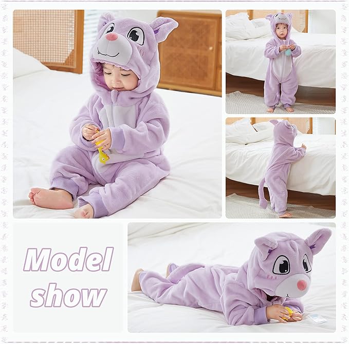 Purple Winter Baby Rompers Animal Jumpsuit  Body Suit BS6029