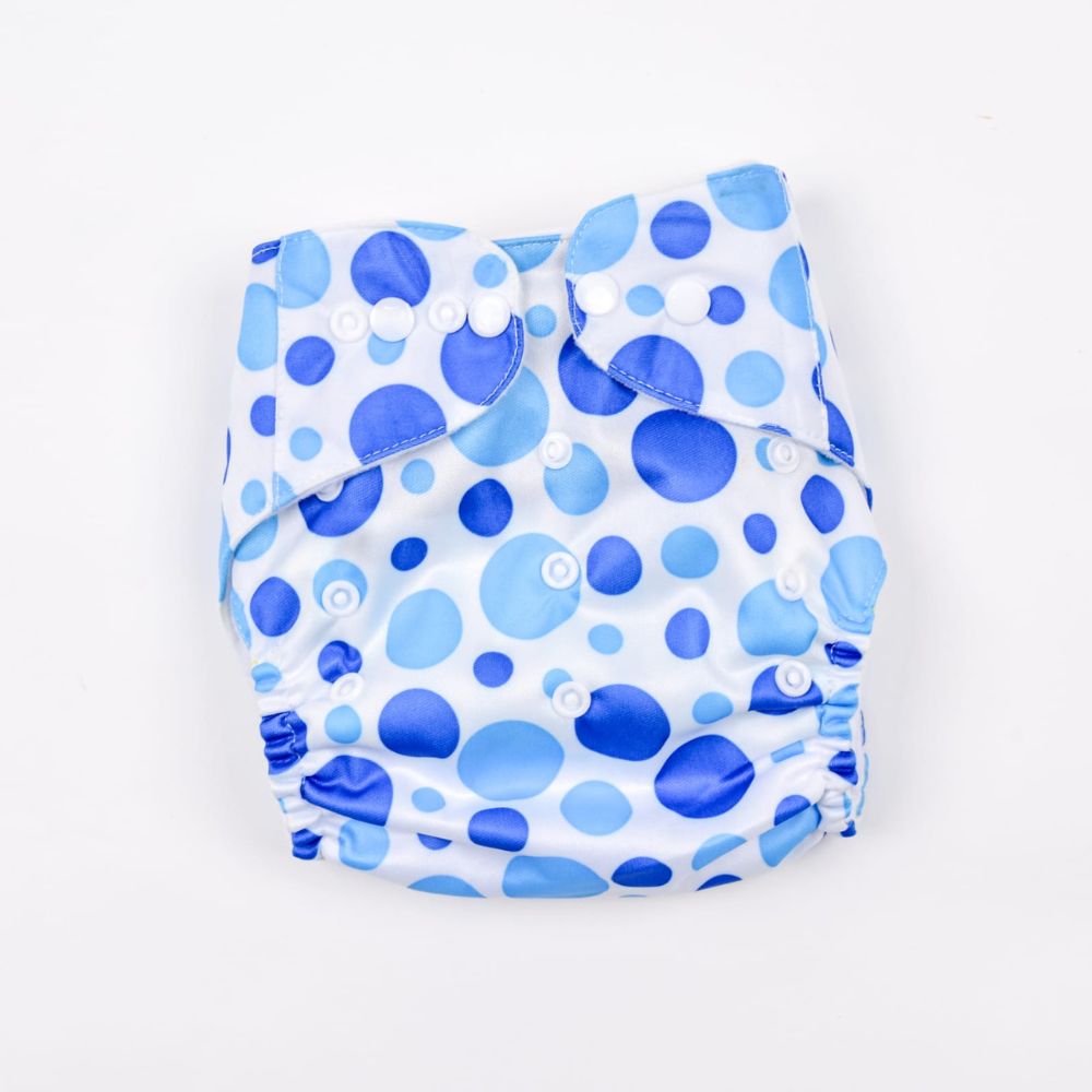 White & Blue Circles Reusable Baby Infant Nappy Cloth Diaper BCP1017G