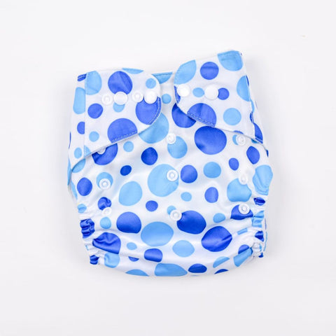 White & Blue Circles Reusable Baby Infant Nappy Cloth Diaper BCP1017G