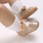 Golden Glittering Bow Shoes SH7082C