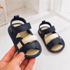 JF Navy Blue & Cream Summer Rubber-Sole Sandals for Boy SDL7596A