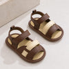JF Brown & Cream Summer Rubber-Sole Sandals for Boy SDL7596C