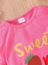 Children's Summer Short Sleeve Strawberry Mesh Skirt Set FD6108C