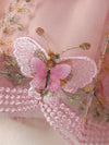 2pcs Baby's Elegant Butterfly Embroidery Mesh Splicing Dress + Ruffled Flower Jacquard Cardigan + Headwear, Toddler & Infant Girl's Clothing Outdoor Set For Spring Fall FD6102B