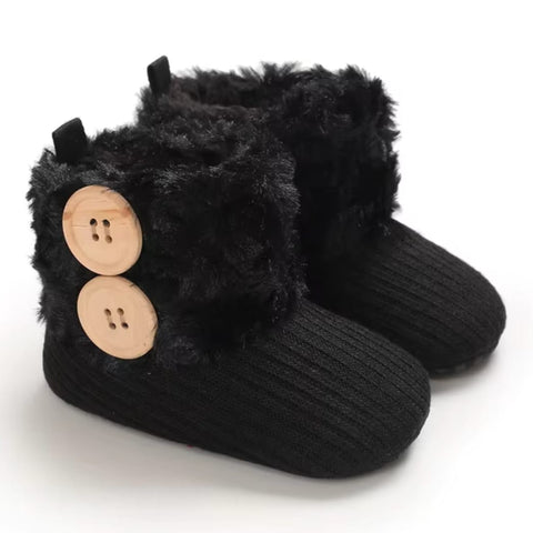 Black Cute Comfortable Baby Warm Shoes SH7132E