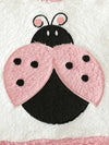 1 Set Cute Ladybug Embroidered Pink and White Fleece Baby Girl Outfit, Polyester Knit Fabric, High Stretch Regular Fit Pants and Long Sleeve Top for Fall/Winter, for Outdoor FD6129G