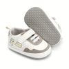 Gray Adorable Cartoon Print Soft Sole Baby Sneakers Booties BTS9120D