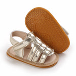 Baby Minimalist Hook-and-loop Fastener Strap Golden Sandals SDL7518C