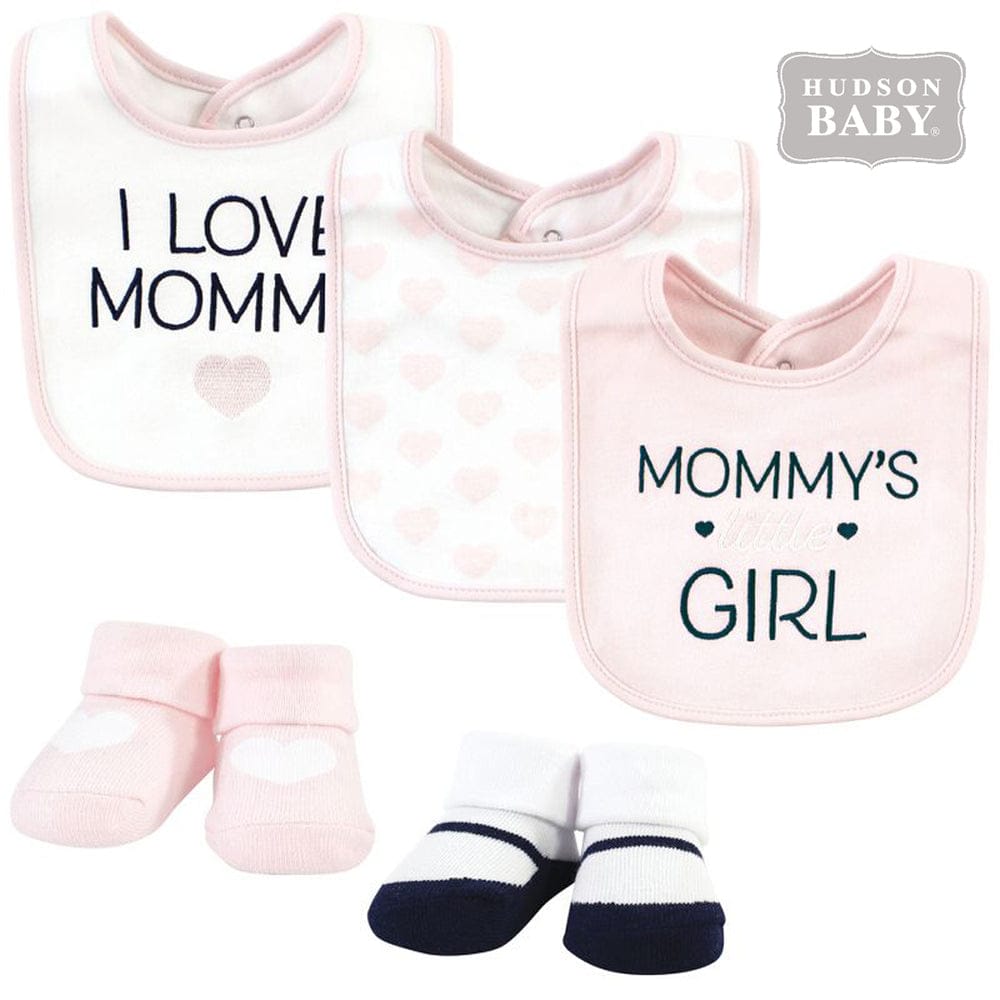 HB 5 Pieces Bibs & Socks Set, I Love Mommy BB2019F