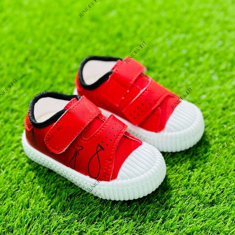 Red & White Double Strap Shoes SH7038A