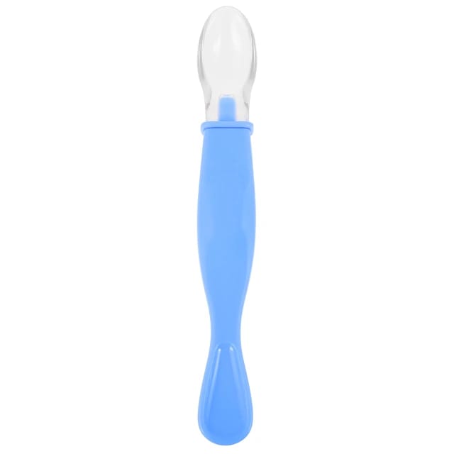 Blue Soft Silicone Spoon for 0-2 Years Old Baby Food Safe Feeding Spoons 2 Pc Set FS107A