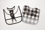 HB Black & Gray Easy clean Pack of 2 Bibs BB2002E