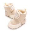Beige Wool Booties, Ankle High Solid Color Warm Infant Walking Boots, Soft Comfortable Fabric Lined Indoor Outdoor Warm Shoes SH7170B