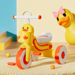 Yellow Kids Tricycle Little Yellow Duck Pedal Car Multi-Functional Light and Music Trolley BCP1037A