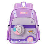 Light Purple Waterproof Backpack, School Bags for Girls Aged 3-6, 1-2 Grade Student Bags BG5543C