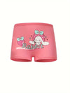 4pcs Girls' Cotton Underwear Set, Cute Cartoon Patterns, All-Season Knit Fabric Panties with Elastane for Comfort Fit, Cute Underwear US6113H