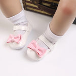 White Pink Bow Booties BTS9072B