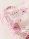 3pcs Adorable Girls' Butterfly-Themed Outfit: Long Sleeve Ruffle Crop Top, Sleeveless Tulle Dress & Bow Headband - Polyester Blend, Perfect for Casual Wear, Perfect for Outdoor FD6102C