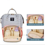 T Pink & Light Gray Diaper Backpack BG5515B