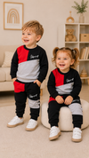 Happy Black & Red Design Baby Hoodie & Trouser Set - Soft Fleece Stuff, Machine Washable - Perfect for Winter, Perfect for Outdoor TS6419N