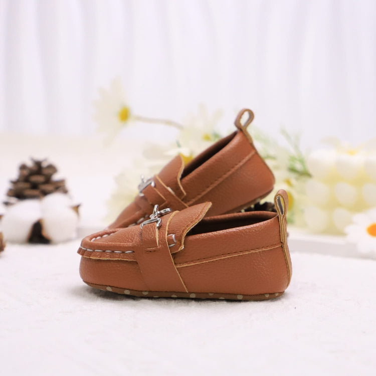 Casual Slip-on Low Top Loafer Brown Booties for Baby Boys BTS9103B