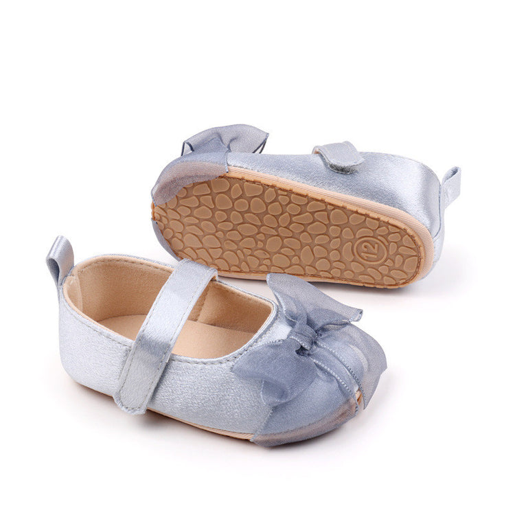 Silver Infant Baby Girls' Soft Sole Anti-Slip and Breathable Princess Shoes SH7109A