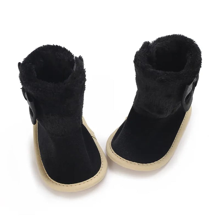 Black Baby Girls High-top Warm Winter Shoes SH7126A