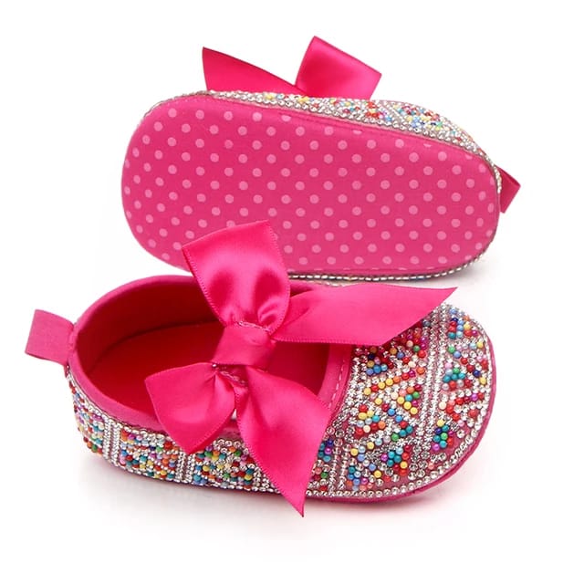 Pink Pearl Decoration Baby Girl Booties BTS9100B