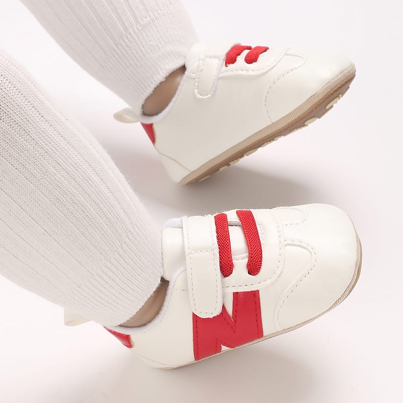 White & Red Baby Shoes SH7120C