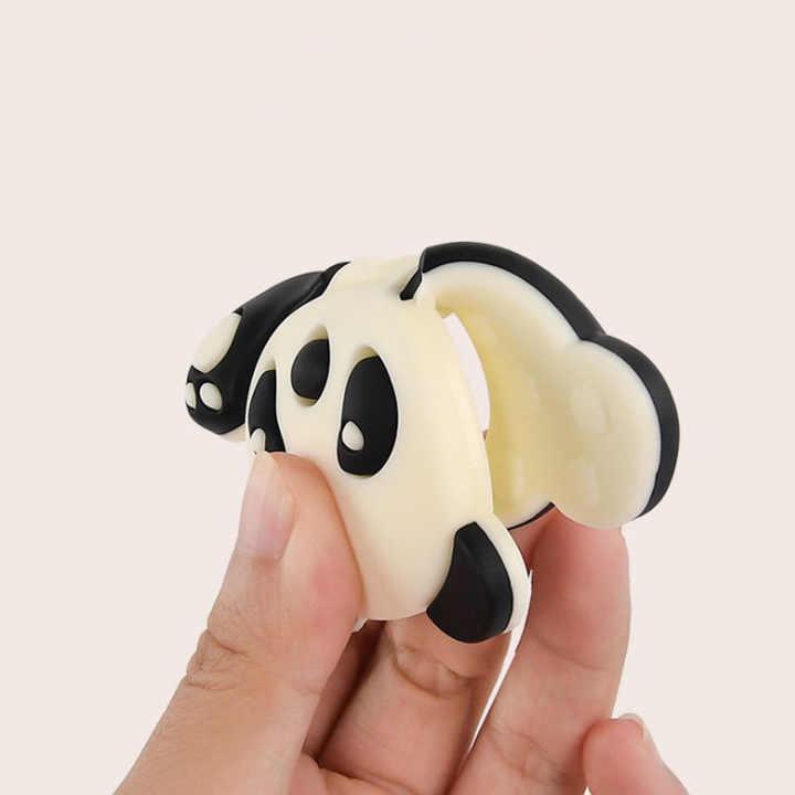 Pink Ecofriendly Silicone Rubber Panda Cartoon Teether BCP1007A