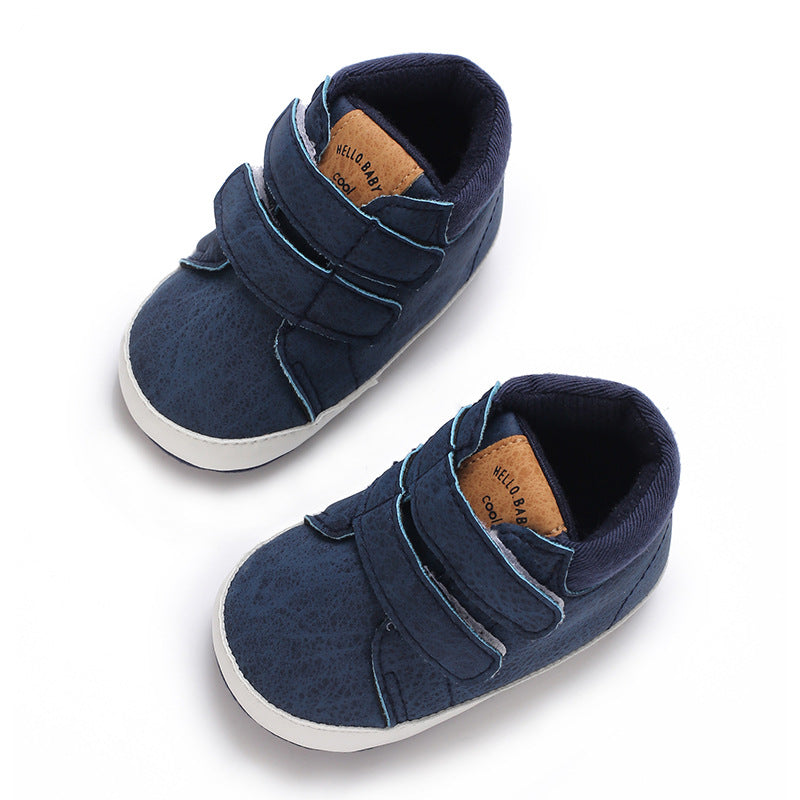 Navy Textured High Ankle Shoes SH7067C