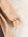Baby Girl's Beige & Black Striped Sleeve Dress with Pockets - Cute Spring/Fall Outfit, Charming Outfit, Comfortable Wear, Stylish Outfit, Toddler Fashion FD6145E