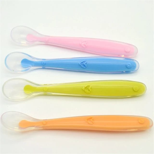 2 Pc Orange Silicone Spoons Soft and Flexible Set FS106C