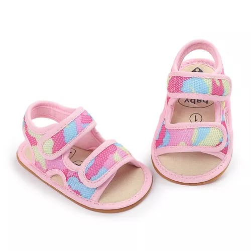 Pink & Yellow Camouflage Summer Cool Sandals SDL7534B