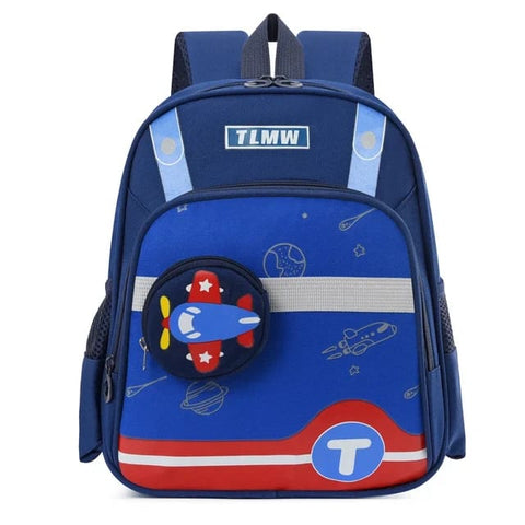 Navy Blue Waterproof Backpack, School Bags for Boys and Girls Aged 3-6, 1-2 Grade Student Bags BG5543E