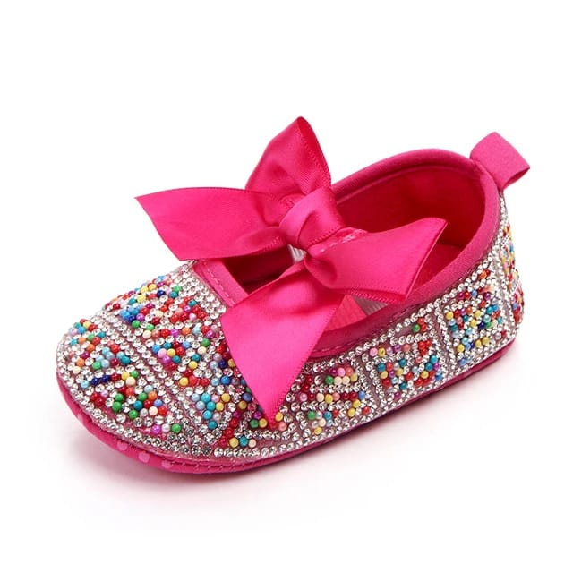 Red Pearl Decoration Baby Girl Booties BTS9100A